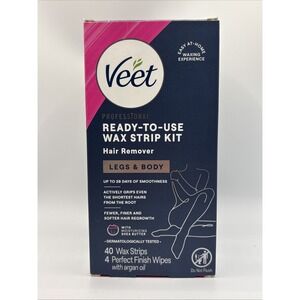 Veet Leg and Body Hair Remover Cold Wax Strips, 40 Count